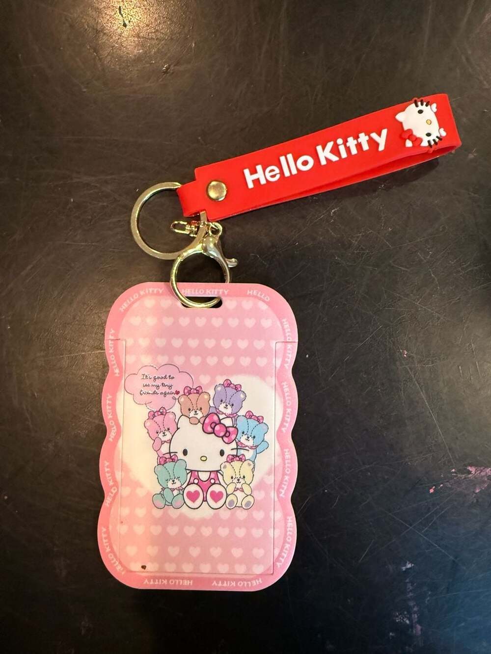 Hello Kitty Pink ID Card Holder Keychain Lanyard